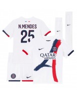 Paris Saint-Germain Nuno Mendes #25 Bortedraktsett Barn 2024-25 Korte ermer (+ bukser)